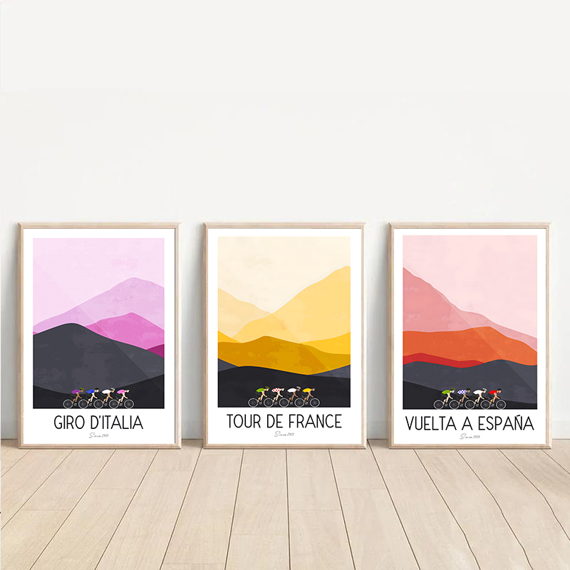 Mountain Biking Races - Póster De acuarela para ciclismo, carrera,
