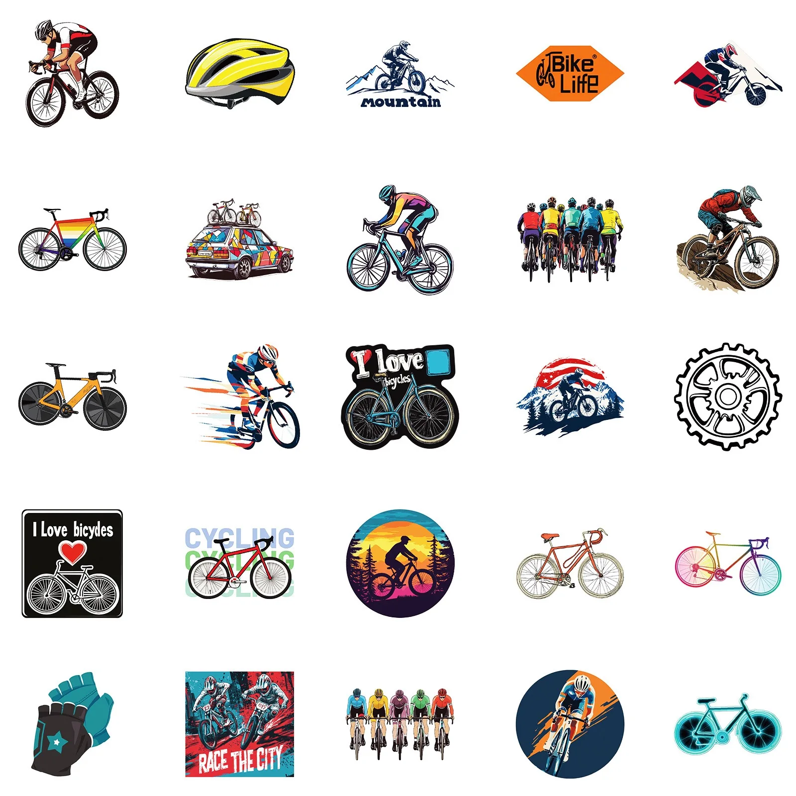 Paquete de 50 Pegatinas de Gra - Mountain Biking For Kids reseña y precio